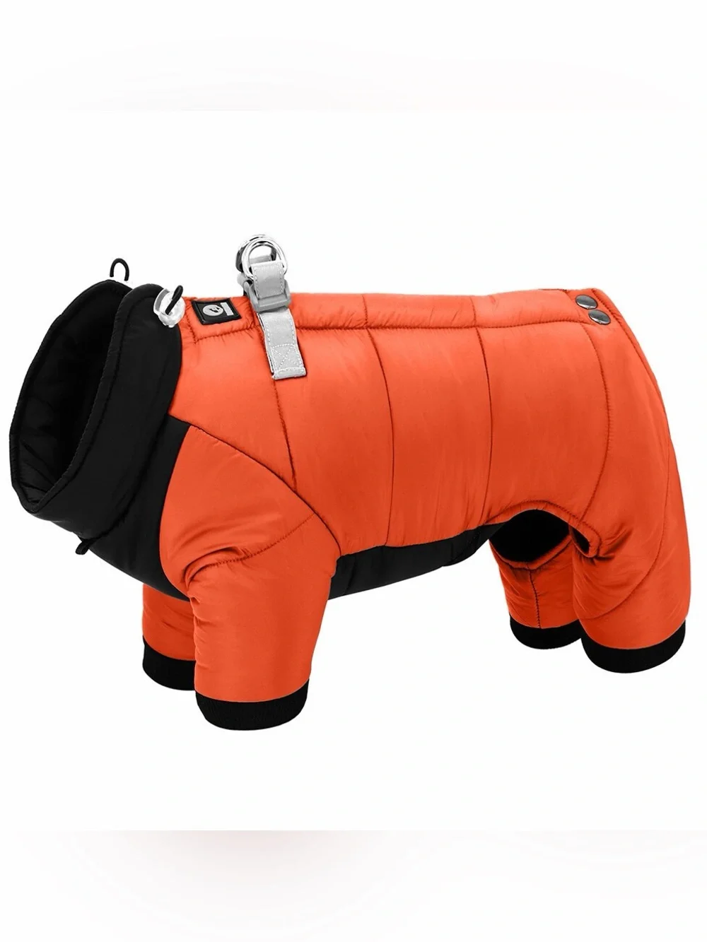 Dog Orange & Black Puffer Dog Jacket